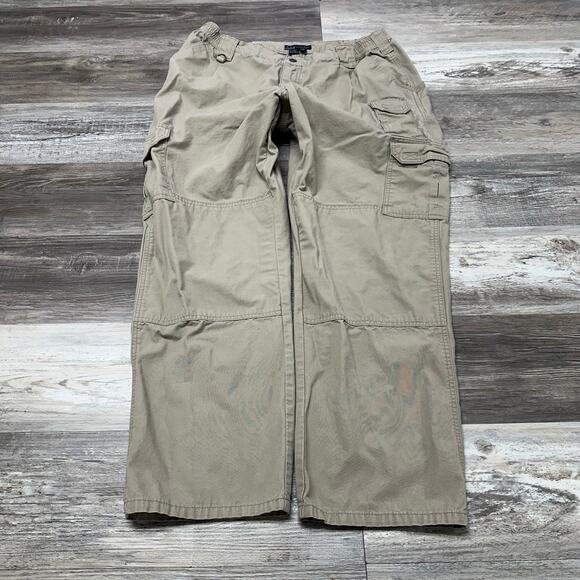5.11 Tactical Tan Mens 38x31 Double Knee Utility Workwear Canvas Cargo Pants - Picture 2 of 13
